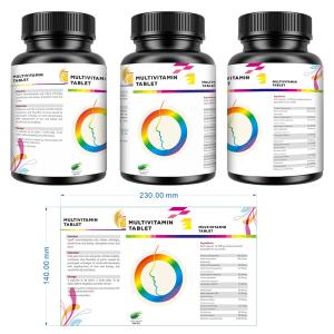 China 85mm Vitamin Essential Oil Plastic Sticker Label Waterproof Stickers For Bottles wholesale