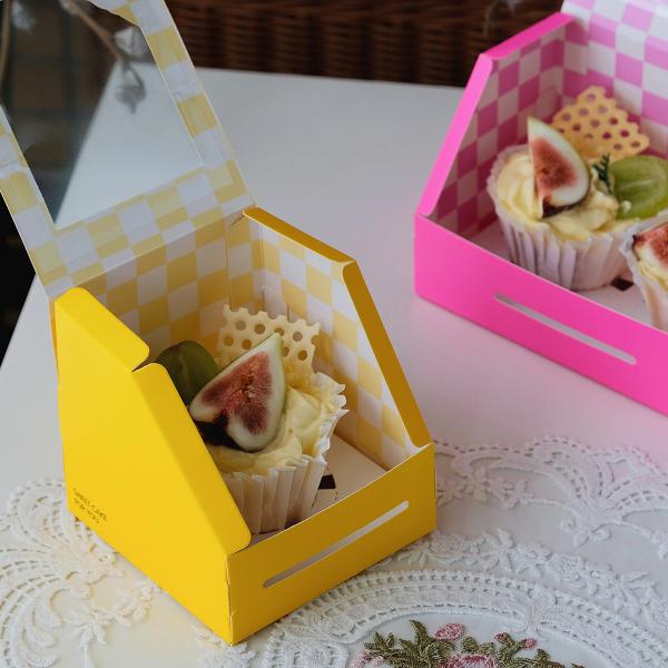 Customizable Colorful Cupcake Packaging Box with Window