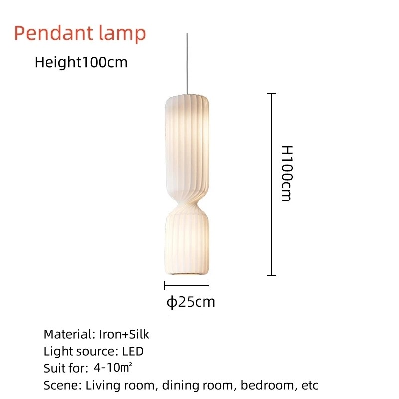 Danish Designer Cylindrical Shape Silk Pendant Lamp(WH-AP-591)