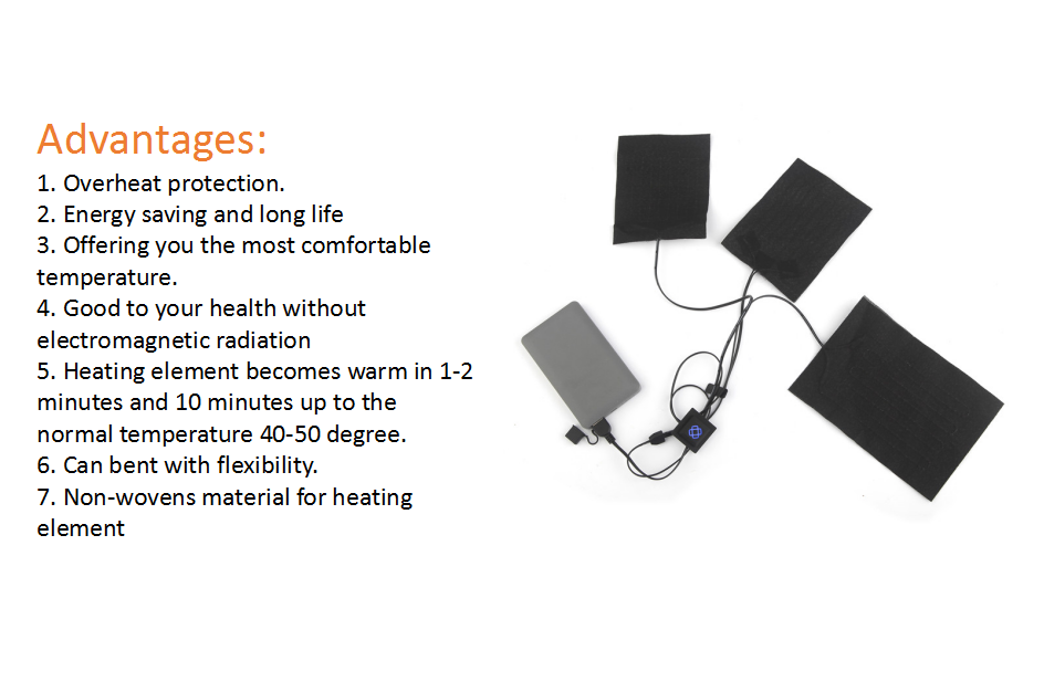 Warming Electric Rechargeable Heating Pad For Textile Industry