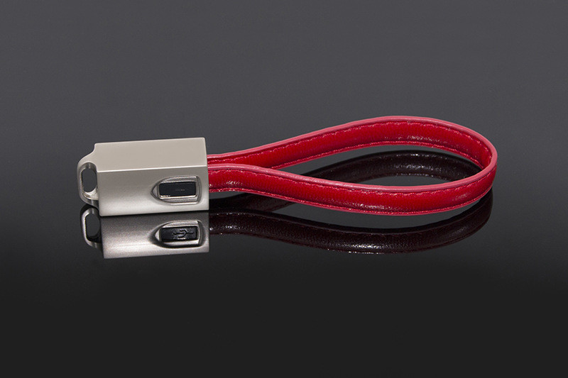 Android Length 13cm USB 2.0 Charging Cable PU Leather Keychain
