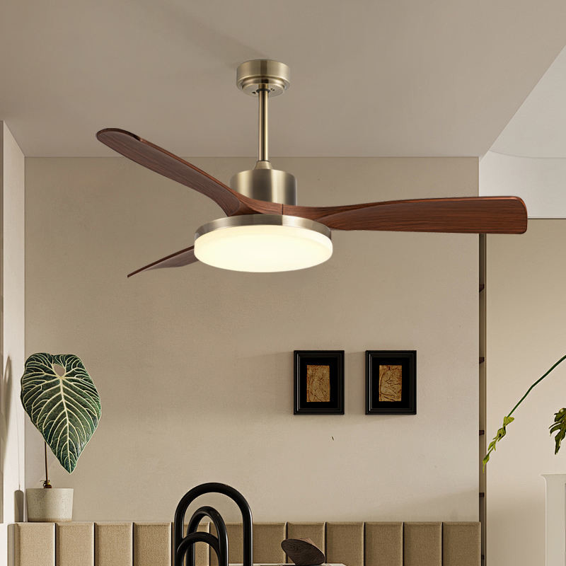 Best Seller Modern 42/52 Inches Ceiling Fan Light 3 Blades DC Motor Remote Control Switch Iron Lamp Body Black/White Color