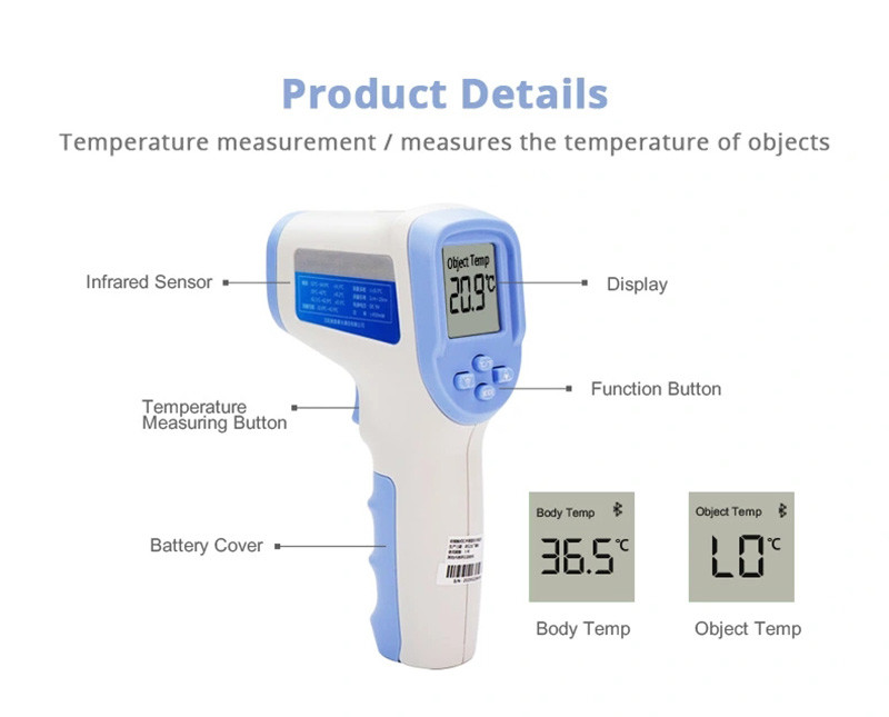 CE FDA Non Contact Medical Thermometer Infrared Temperature Gun ABS Plastic
