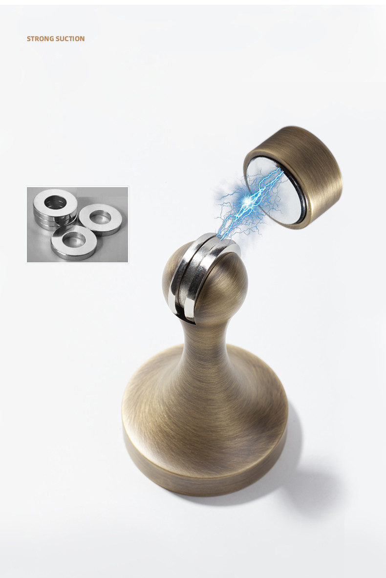 Indoor Strong Magnetic Brass Door Stops 50mm 82.5mm Finish Customized