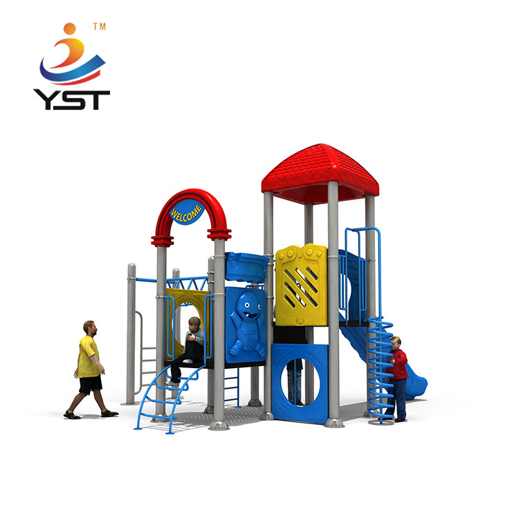 Multifunctional Daycare Kids Plastic Slide Swing Set Edge Passivation