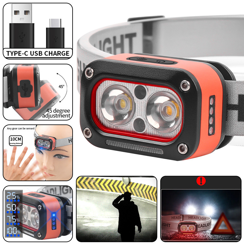 FTYD-08 LED Headlamp 200-400 Lumens IPX4 With White Light ABS For Outdoor Activities
