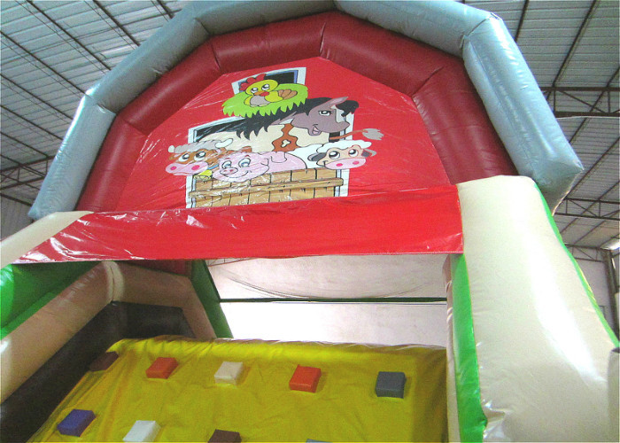 Hot sale inflatable farm themed amusement park with standard slide on one side inflatable multiplay fun city