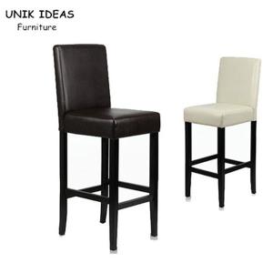 China Black Leather Bar Stools With Backs Leather Counter Height Chairs 41x41x110cm wholesale