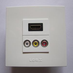 China Hot Selling 86X86mm Wall Socket HDMI+RCA White Color Outlet Compatible For Home Used wholesale
