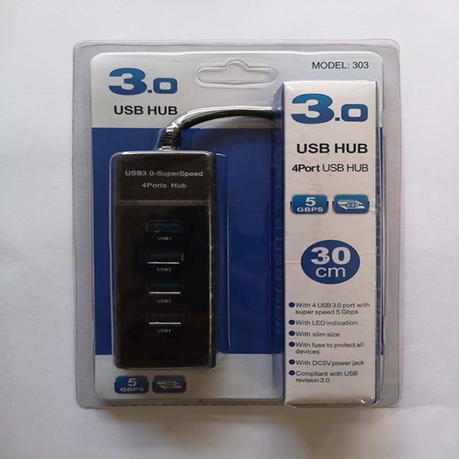 PVC Jacket 30cm USB3.0 Computer Usb Splitter 4 Port Usb Splitter