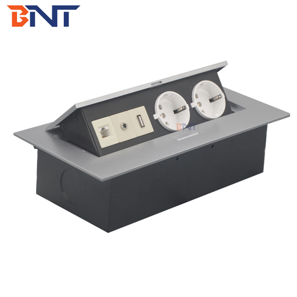 Hottest EU power pop up type office table electric socket box with usb