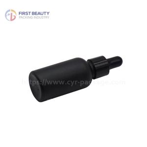 China Round Black Essential Oil Frosted Dropper Bottles 5ml - 100ml wholesale