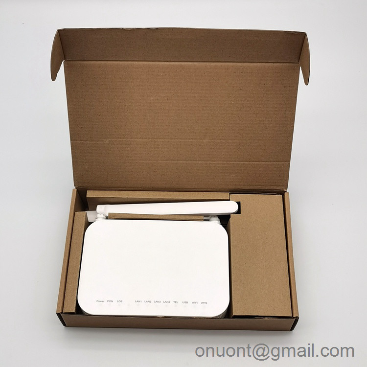 FTTH GPON ONU ONT 2.4G WiFi 1GE 3FE 1TEL Hisilicon Optical Network Terminal