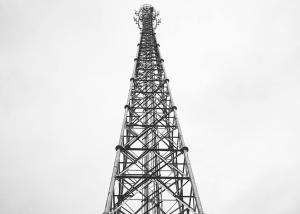 China Power Cable Silver Electric Transmission Tower , Painted Tubular Antenna Tower wholesale
