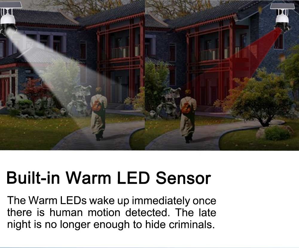H.265 Battery Security Camera WiFi 3MP Solar Powered Outdoor Camera