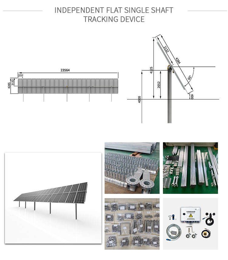 500kw Single Axis Solar Tracker Solar Tracking System Generation Efficiency