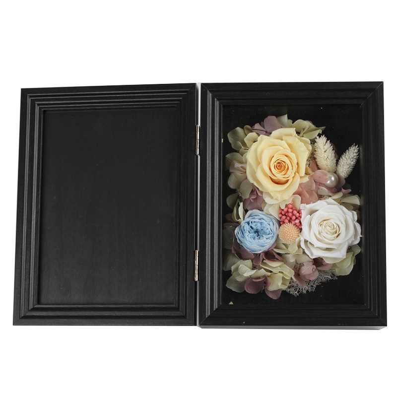 Mother'S Day Preserved Rose Gift Box Solid Wood Photo Frame 15.5*8*20.5CM