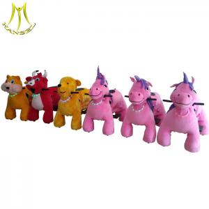 China Hansel attractive designs coin operated electric plush ride on animals wholesale