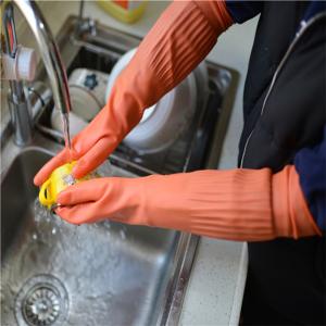 China Soft Long Sleeve Dishwashing Gloves Oil Proof Excellent Protective Properties wholesale