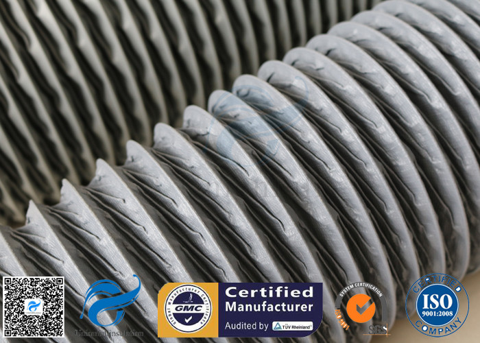 PVC Coated Fiberglass Fabric Grey Flexible Ventilation Air Ducting Vent Hose