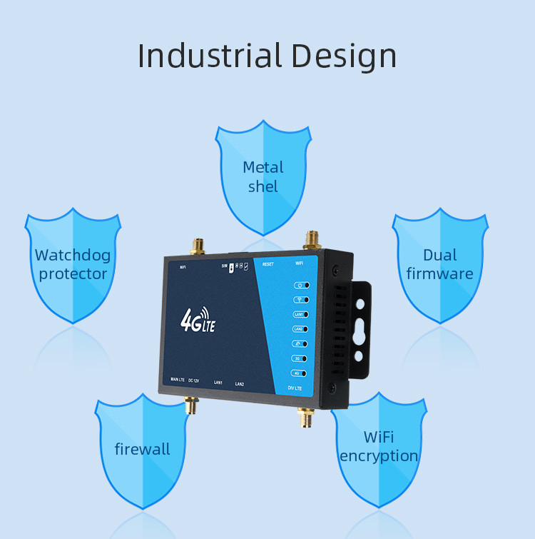 Band Lock Simcard LTE Wireless Industrial 4G Wifi Router For Remote Rural Camera CCTV