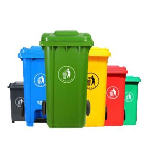 China Green HDPE Plastic Wheel Dustbin 100L 120L Outdoor Plastic Dustbin wholesale