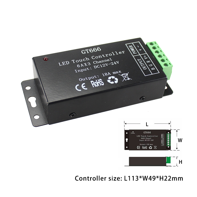 Gt666 Touch LED RGB Controller RF Wireless For LED Strip Light