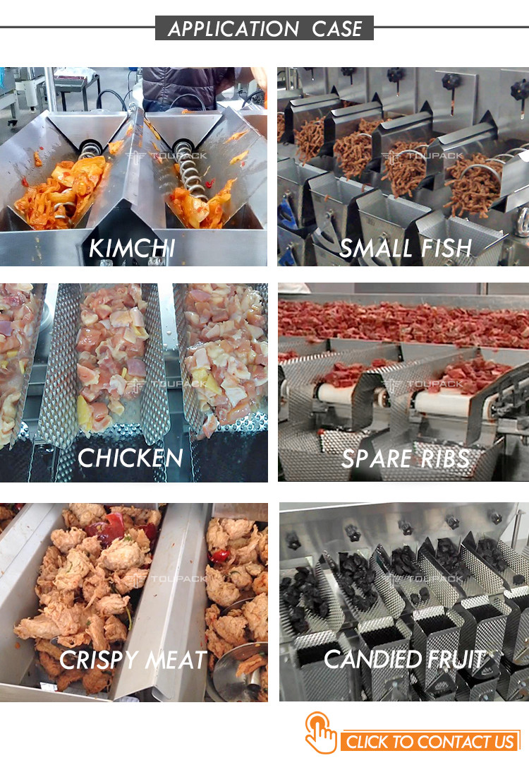 Automatic Screw Feeder Combination Weigher Filling Sticky Food Meat Packing Machine