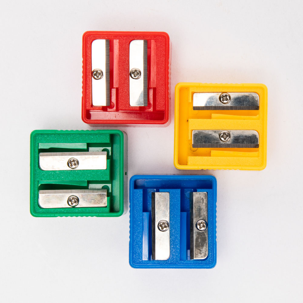 EN71 11.4mm Student Double Hole Sharpener Colorful