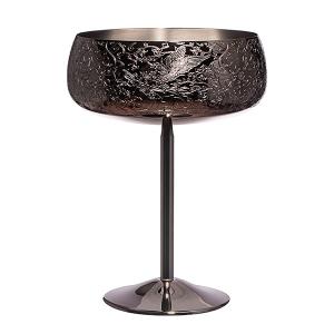 China Unbreakable Stemmed Wine Glass Novelty Portable Gunmetal Black wholesale