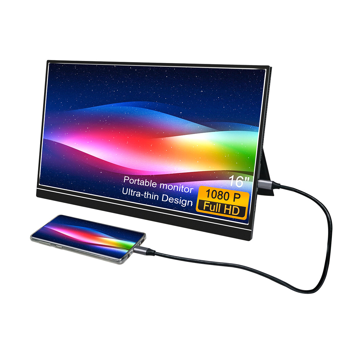 16 Inch Type C Port HDR 1920*1080 IPS Portable Laptop Screen Extension