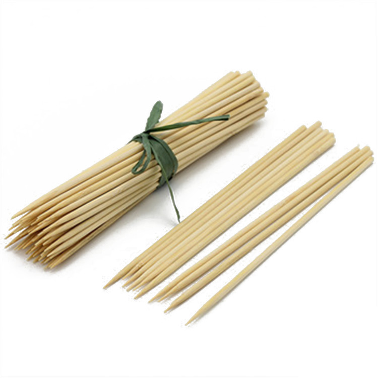 Custom Logo 2.5mm Bamboo Barbecue Skewers Sticks Fiber Polishing Camping