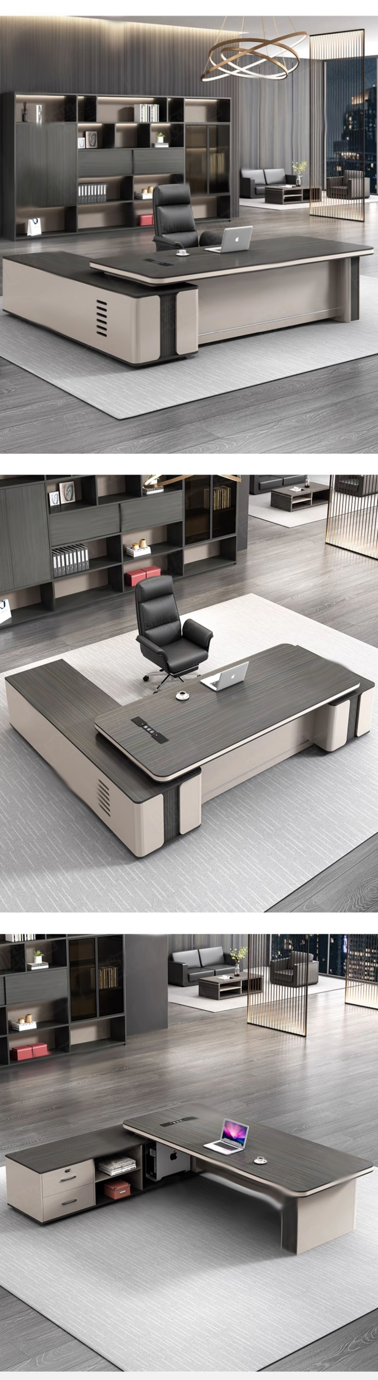 Simple Modern Office Furniture Set Large Desk and Chair for Eco-Friendly Manager Room