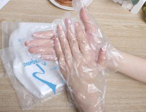 China Protective Extra Large Disposable Poly Gloves Powder Free Easy Donning wholesale
