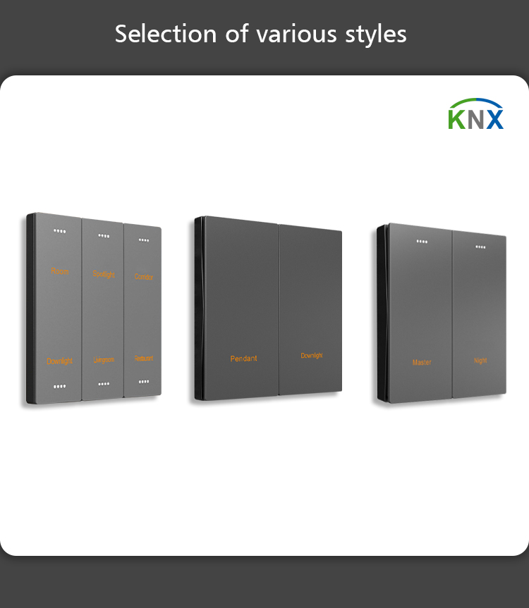 D8 PC Cover Smart Light Switch Panel KNX assosiate certificate