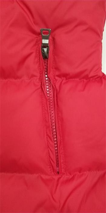 Red Ladies Hooded Padded Jackets Womens Mid Length Puffer Coat With Hood