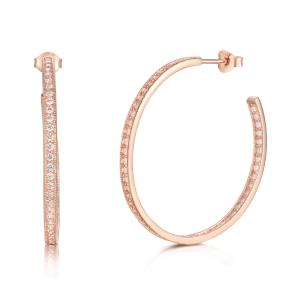 China Hoops Netflix 925 Silver CZ Earrings Rose Gold 40mm Hoop Earrings for Women wholesale