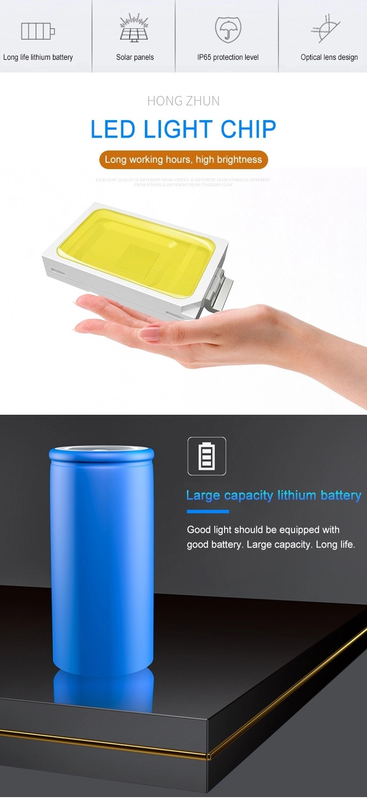 High Lumen 50w Solar Led Street Light SMD Die Cast Aluminum Material
