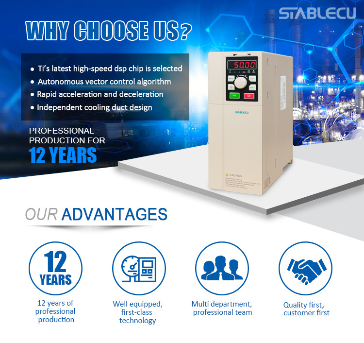 3 Phase Vector Heavy Duty Inverter , 11KW 15 HP Variable Frequency Drive