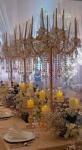 15 Arms Gold Tall Lead Crystal Candelabras Centerpieces Beaded For Wedding Table