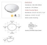 Durable And Meets North American Area Undermount Bathroom Sink