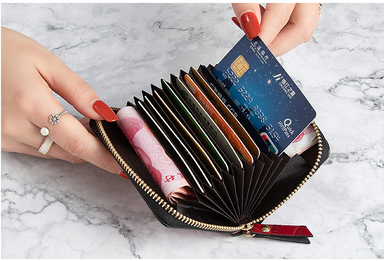 Custom Logo Avaliable Solid Color Credit Card Bag Women Small Change Purse for Fashion