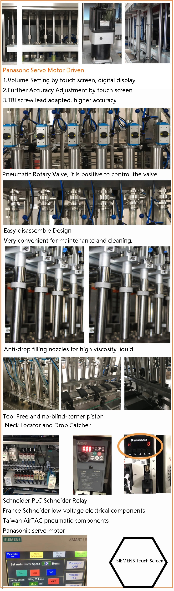 100-1000ml Hot Sauce Bottling Machine Panasonic Servo Motor Driven