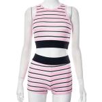 Fitness Women Two Piece Sets Sleeveless Trend Tank Top+High Waist Shorts Bodycon