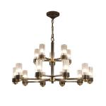 Triple Suspension Glass And Crystal Pendant Lighting Modern Chandelier