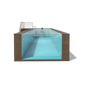 China 24m3 Pool Water Capacity Acrylic Swimming Pool Glass Walls with 90mm Thickness wholesale