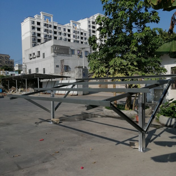 Ground Aluminum Single Pole Solar Structure 1MW With Concrete Foundation