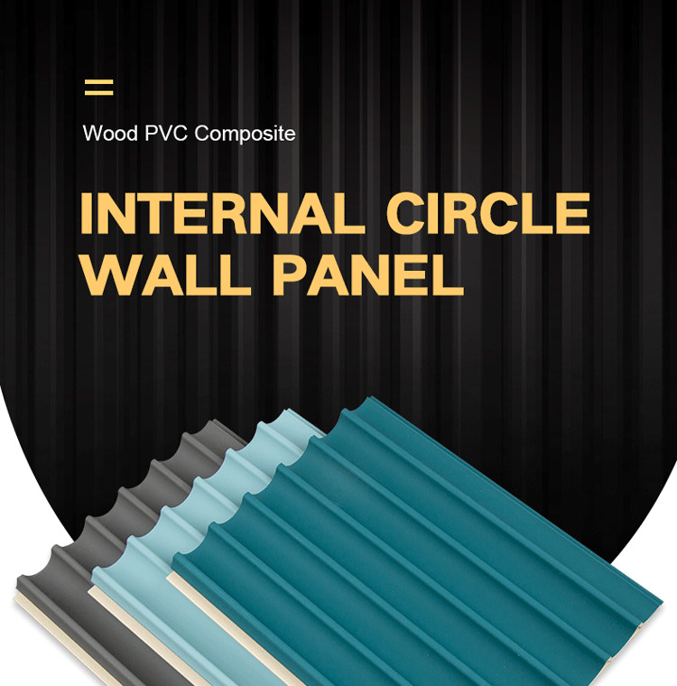 Decorative 3D WPC Wooden Ceiling Outdoor 15mm Round Grille Panel