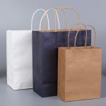 Fashion Recycled Kraft Custom Brown Paper Bags With Logo Shopping Support