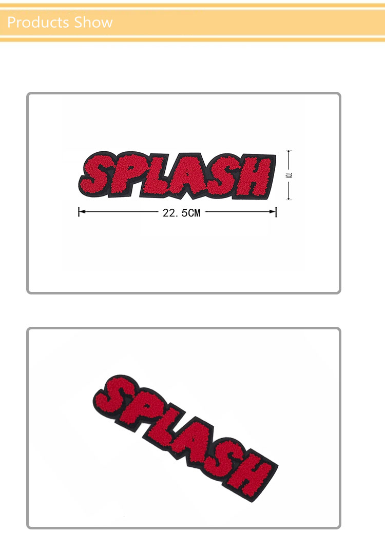 Letter Embroidered Sports Patches / Embroidery Towel Patch Customized Fabric